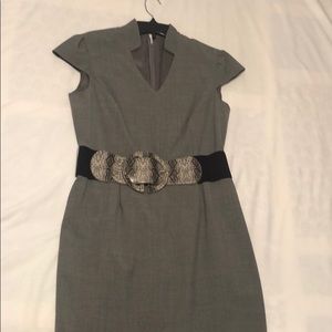 Gray Sheath Dress with belt